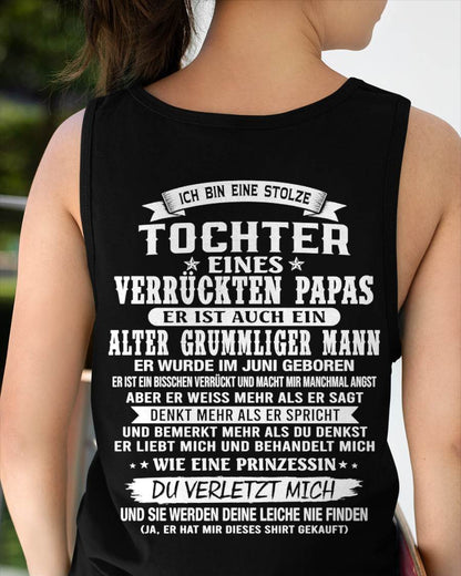 JUNI / TOCHTER EINES VERRÜCKTEN PAPAS SHIRT - GESCHENK VOM PAPA  - TLEE06 (SKU2606-230-06)
