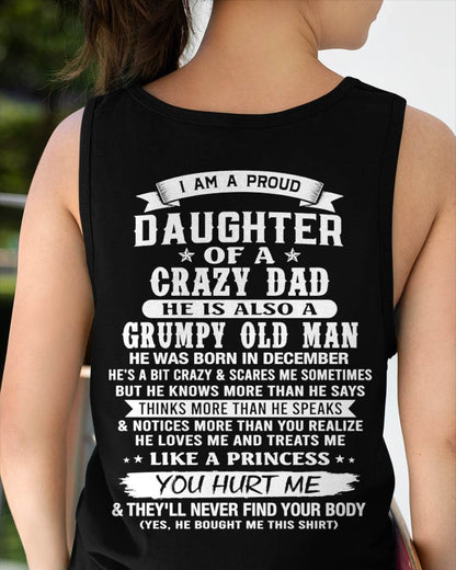 DECEMBER - PROUD DAUGHTER OF A CRAZY DAD - FROM DAD - TLEE12 (SKU2606-70-12)