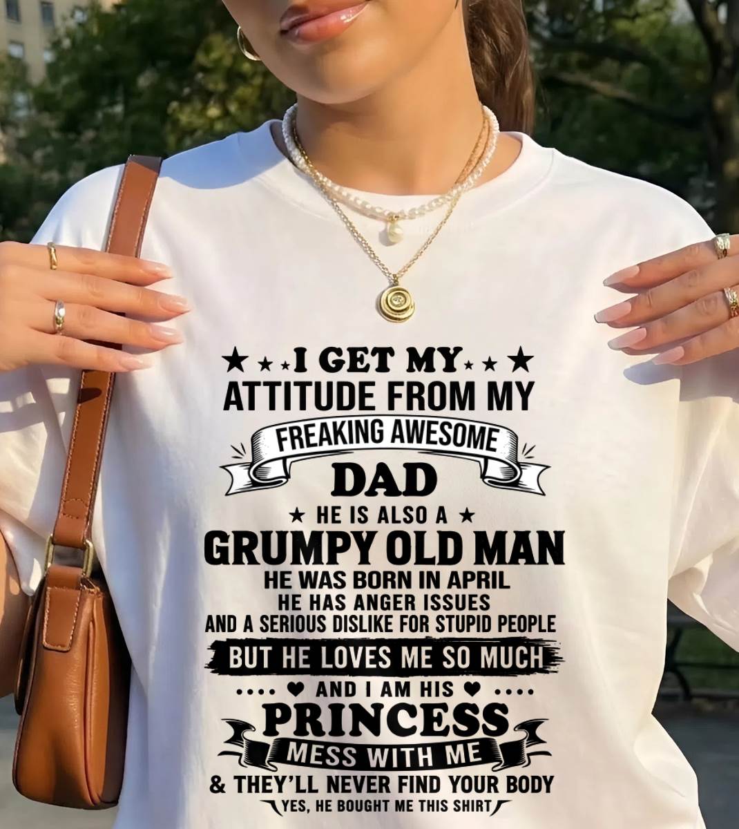 APRIL - AWESOME DAD PRINCESS SHIRT - FROM DAD - TLEE04 (SKU2607-352-04)