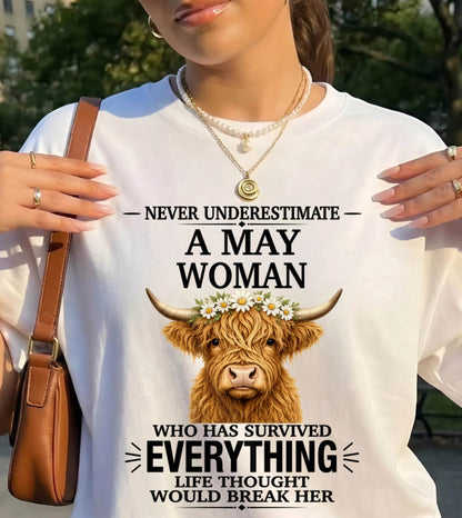 MAY WOMAN HIGHLAND COW SHIRT - FOR WOMEN - TLEE05 (SKU2606-158-05)