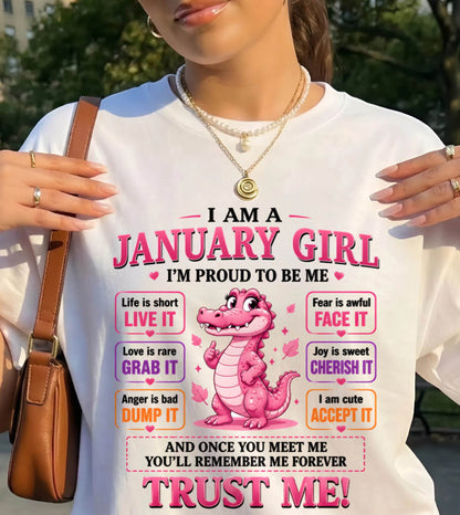 JANUARY GIRL CUTE ALLIGATOR TEE - FOR WOMEN - TLEE01 (SKU2607-236-01)