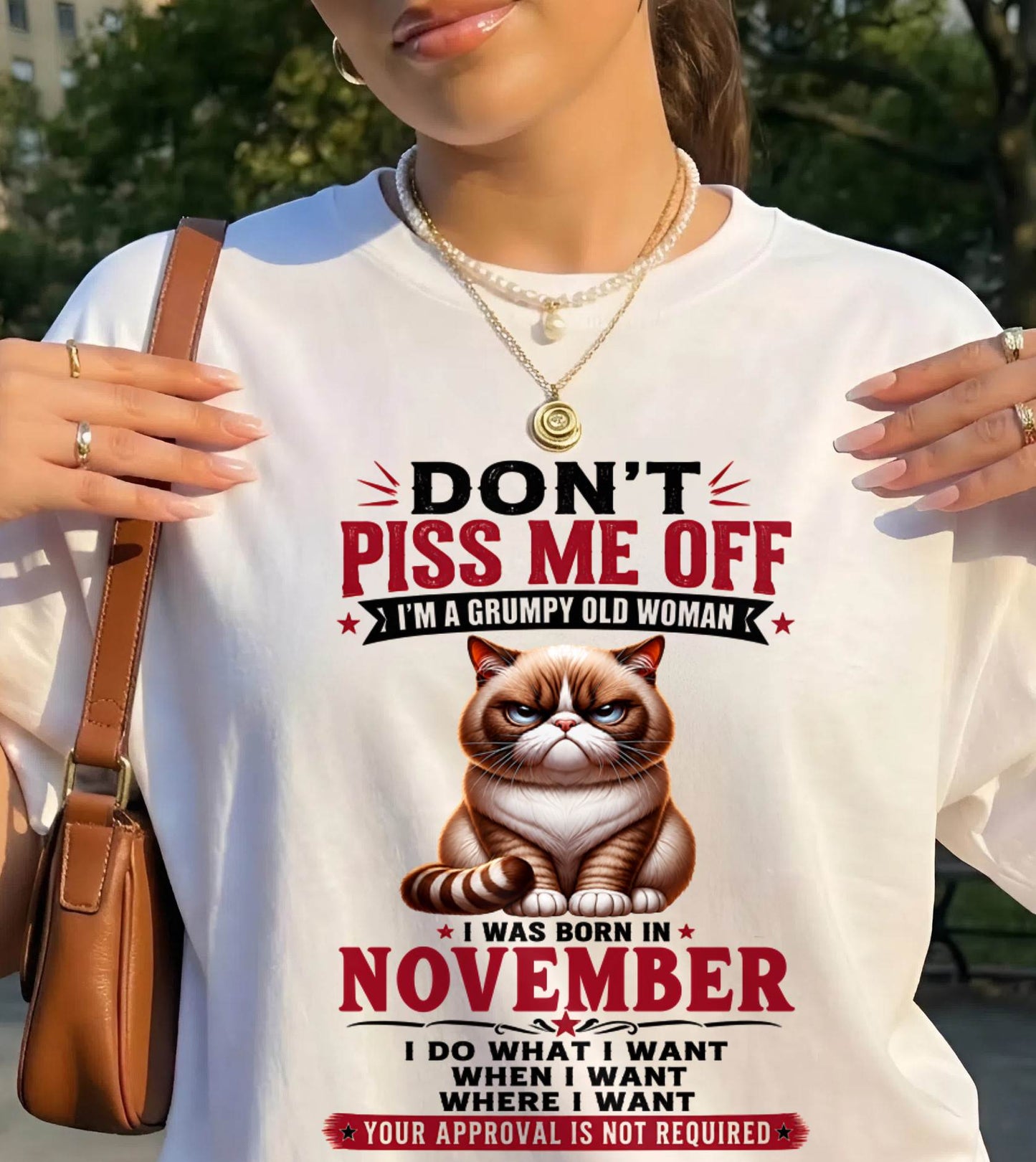 NOVEMBER – ZERO PATIENCE FUNNY CAT - FOR WOMEN - TLEE11 (SKU2608-291-11)
