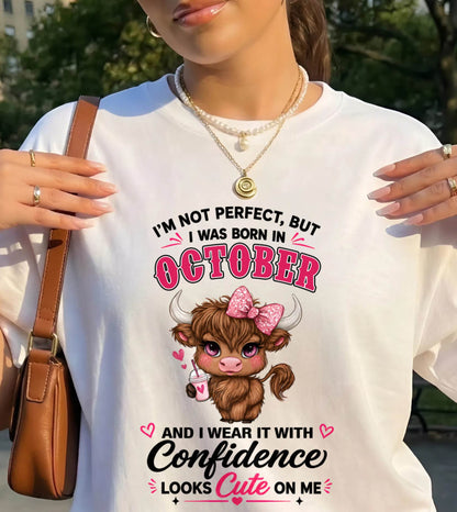 OCTOBER BORN CONFIDENCE TEE - FOR WOMEN - TLEE10 (SKU2608-118-10)