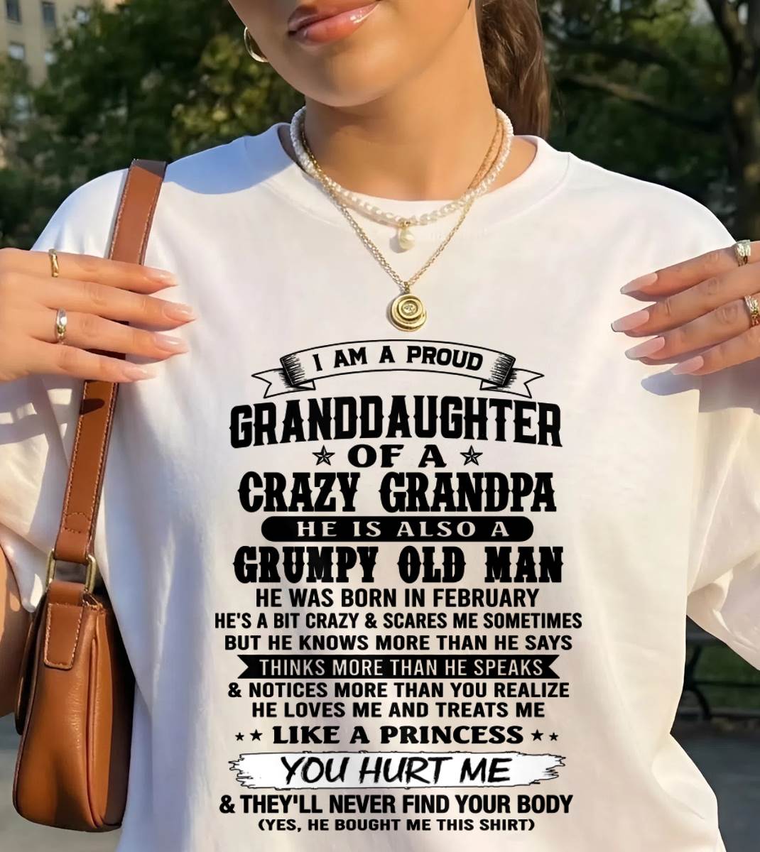 FEBRUARY - PROUD GRANDDAUGHTER OF A CRAZY GRANDPA - FROM GRANDPA - TLEE02 (SKU2607-114-02)