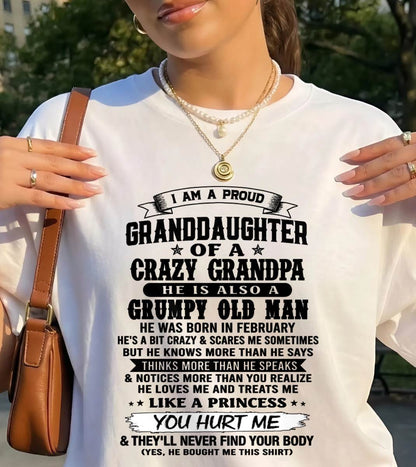 FEBRUARY - PROUD GRANDDAUGHTER OF A CRAZY GRANDPA - FROM GRANDPA - TLEE02 (SKU2607-114-02)