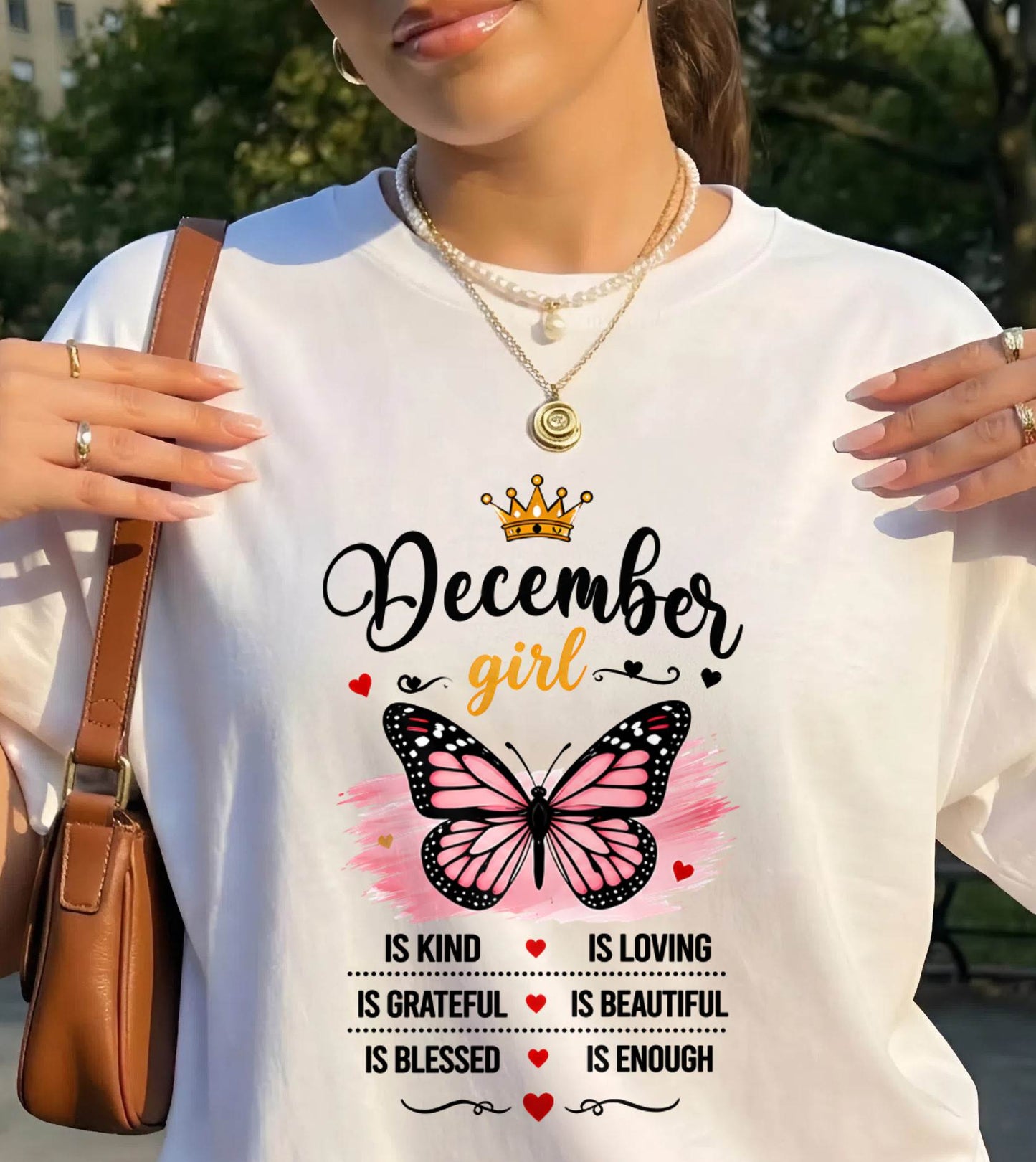 DECEMBER GIRL BUTTERFLY SHIRT - FOR WOMEN - TLEE12 (SKU2608-593-12)