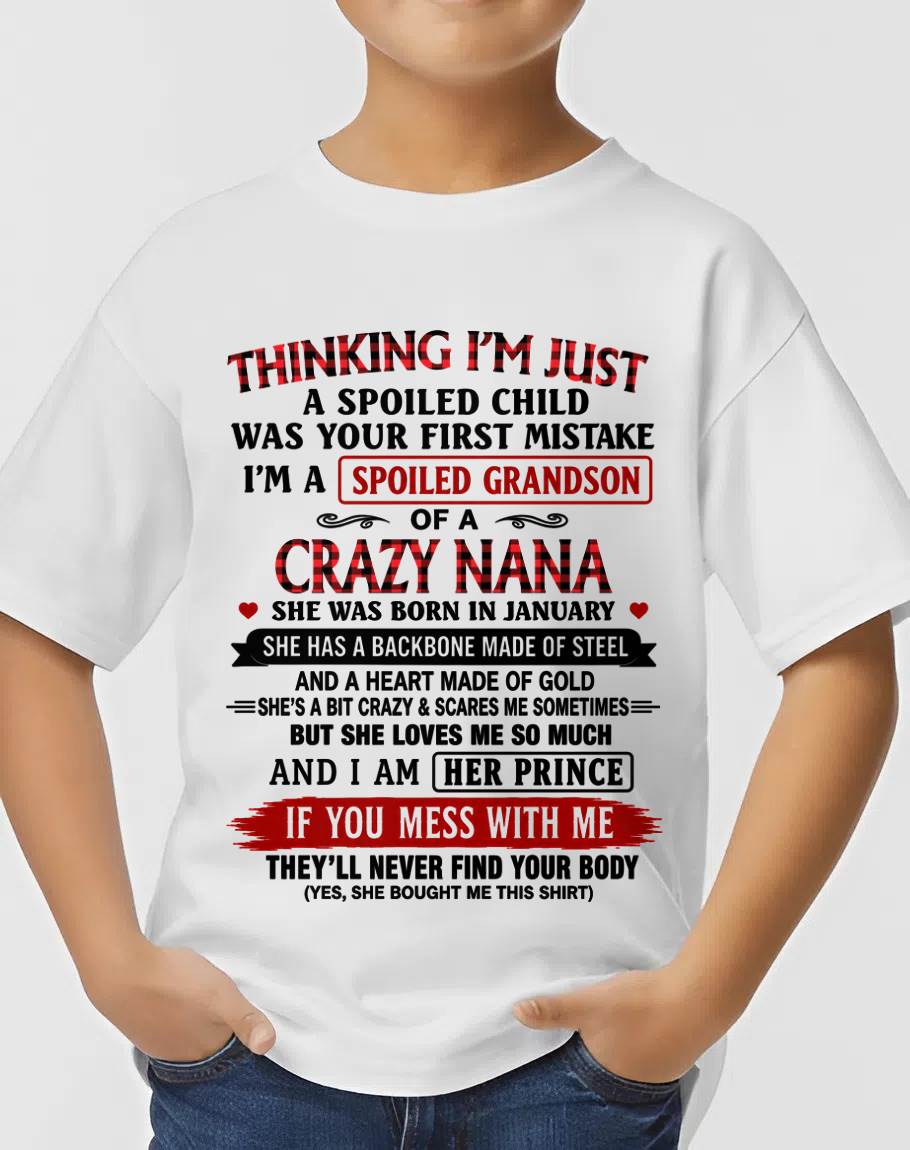 JANUARY - NANA LOVES HER GRANDSON SHIRT - FROM GRANDMA - TLEE01 (SKU2608-28-01)