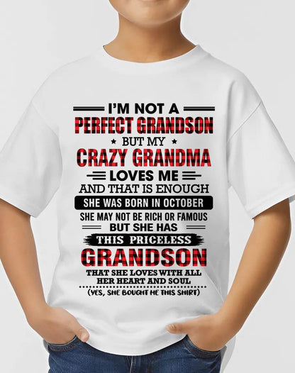 OCTOBER - NOT PERFECT, JUST GRANDMA’S FAVORITE GRANDSON - FROM GRANDMA - TLEE10 (SKU2606-362-10)