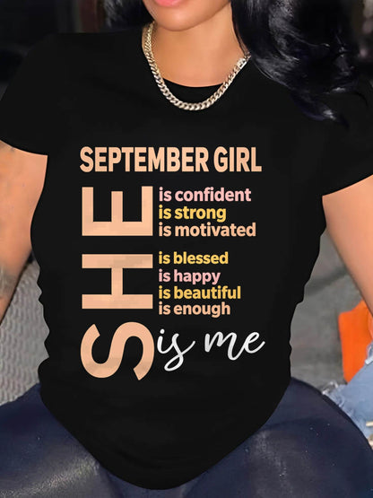 SEPTEMBER GIRL - SELF LOVE TYPOGRAPHY - FOR WOMEN - TLEE09 (SKU2606-255-09)