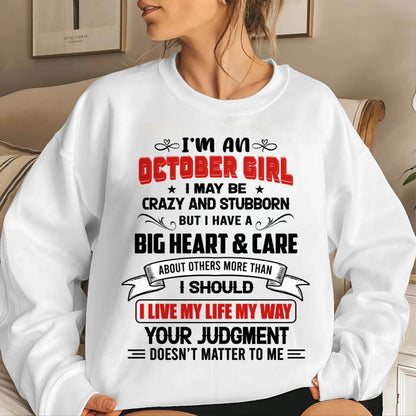 OCTOBER - MY LIFE, MY RULES, AND I STAND BY EVERY CHOICE I MAKE - FOR WOMEN - TLEE10 (SKU26T-01239-10)