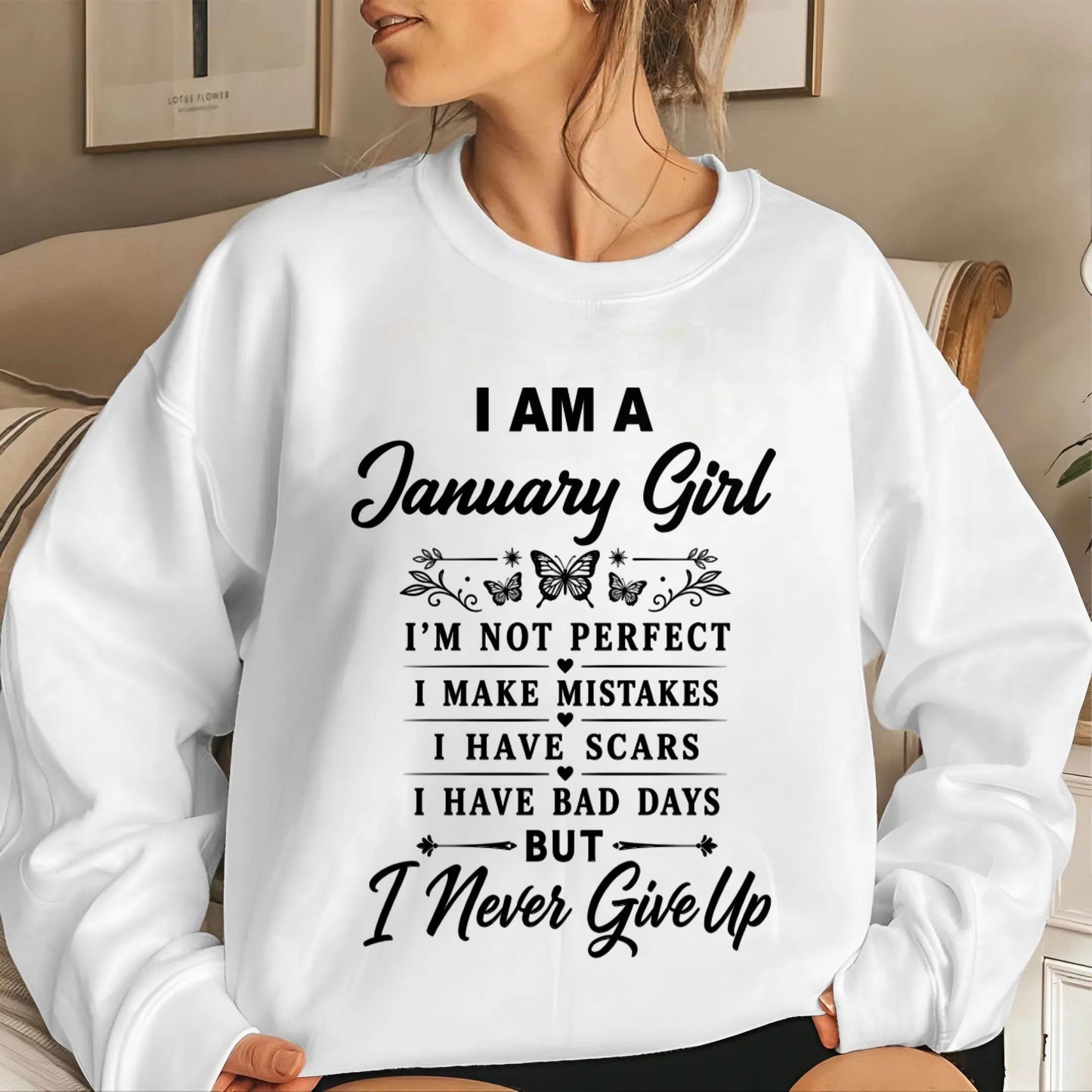 JANUARY GIRL NEVER GIVE UP - FOR WOMEN - TLEE01 (SKU2606-378-01)