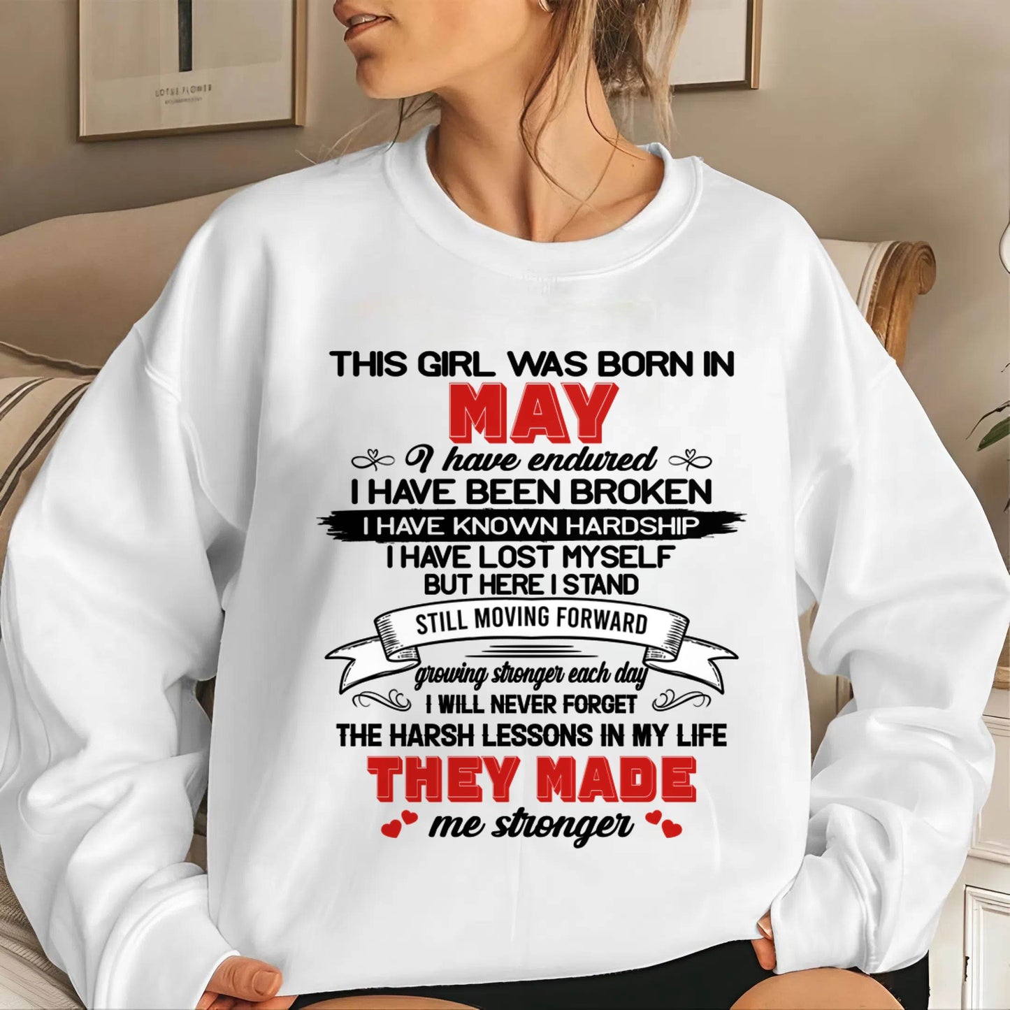 MAY - EVERY HARD LESSON MADE ME STRONGER - FOR WOMEN - TLEE05 (SKU2602-22-05)