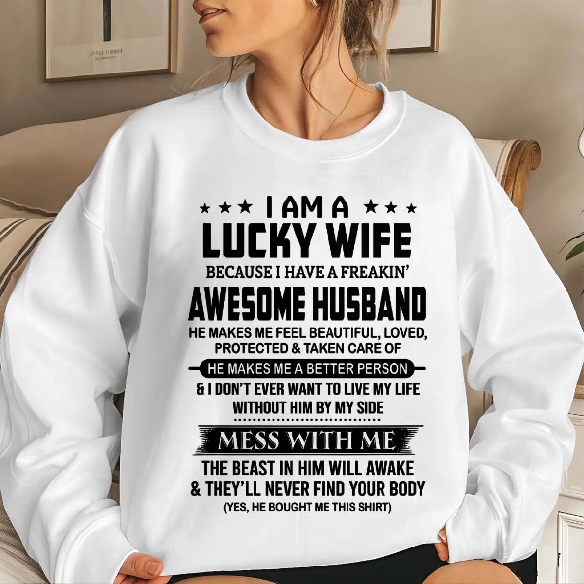 LUCKY WIFE OF AN AWESOME HUSBAND - FROM HUSBAND - TLEE00 (SKU2605-97-00)