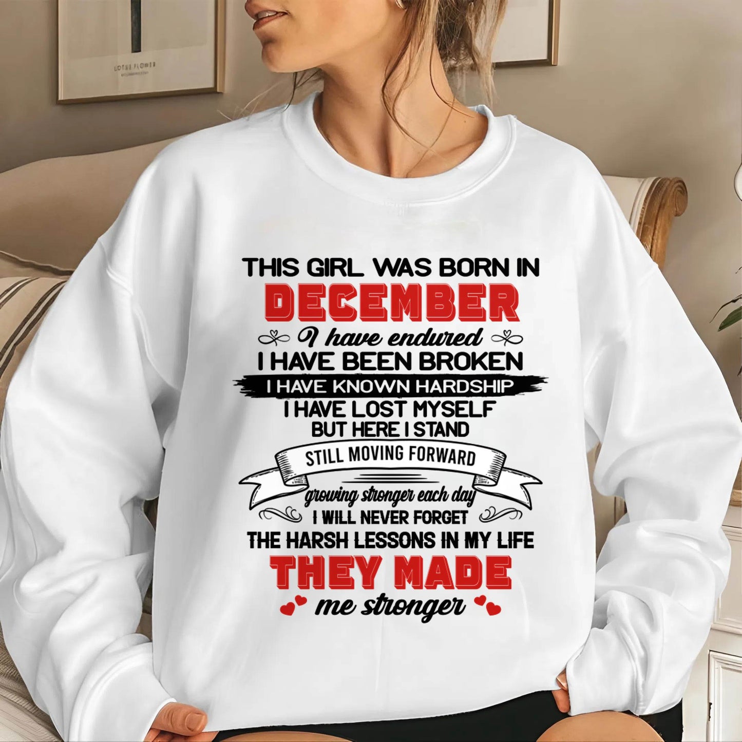 DECEMBER - EVERY HARD LESSON MADE ME STRONGER - FOR WOMEN - TLEE12 (SKU2602-22-12)