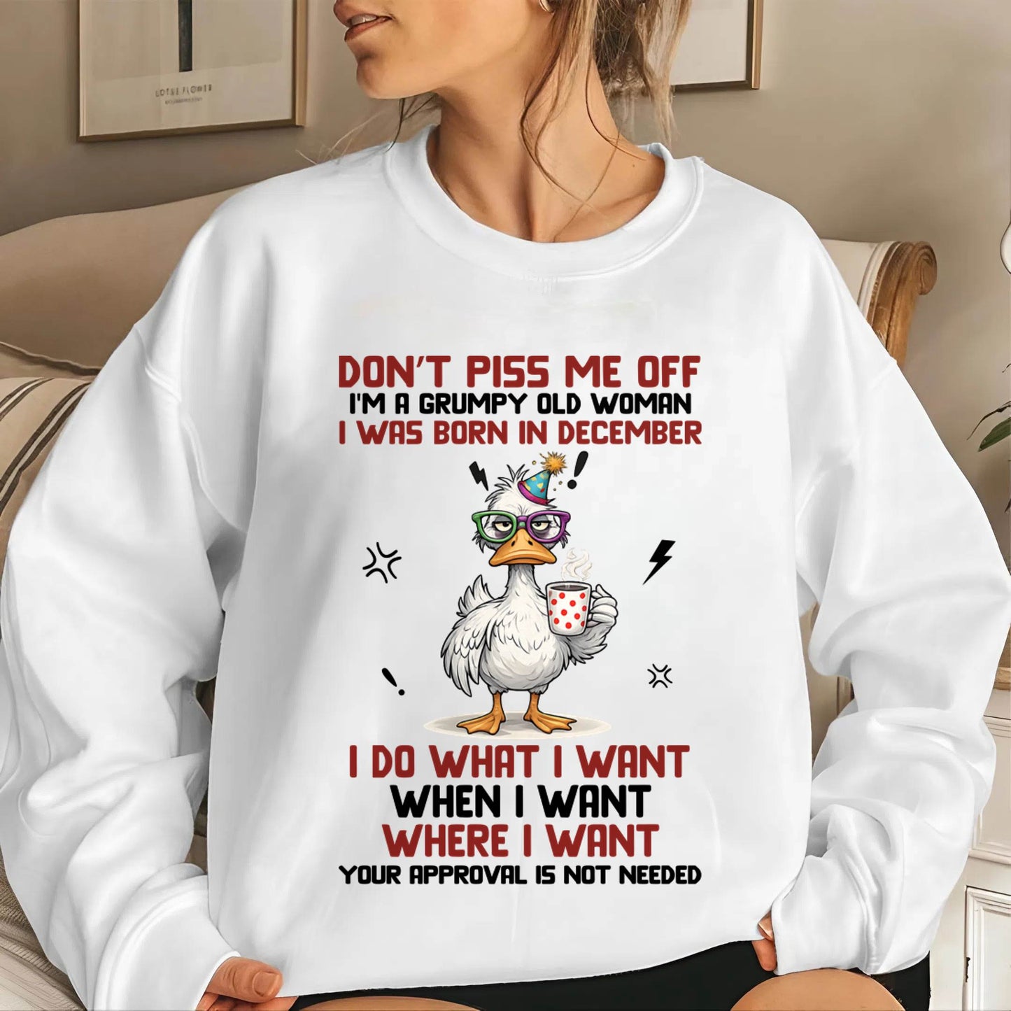 DECEMBER BORN – FEISTY WOMAN, DON’T TEST ME, I LIVE MY WAY - FOR WOMEN - TLEE12 (SKU2603-333-12)