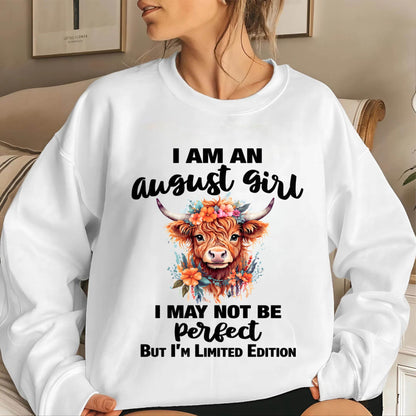 AUGUST GIRL FLORAL HIGHLAND COW TEE - FOR WOMEN - TLEE08 (SKU2607-278-08)