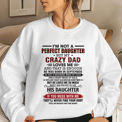 SEPTEMBER - DAUGHTER OF A CRAZY DAD SHIRT - FROM DAD - TLEE09 (SKU2606-115-09)
