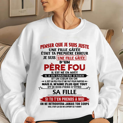 AOÛT / PAPA FOU, FILLE GÂTÉE - CADEAU DE PAPA - TLEE08 (SKU2605-354-08)