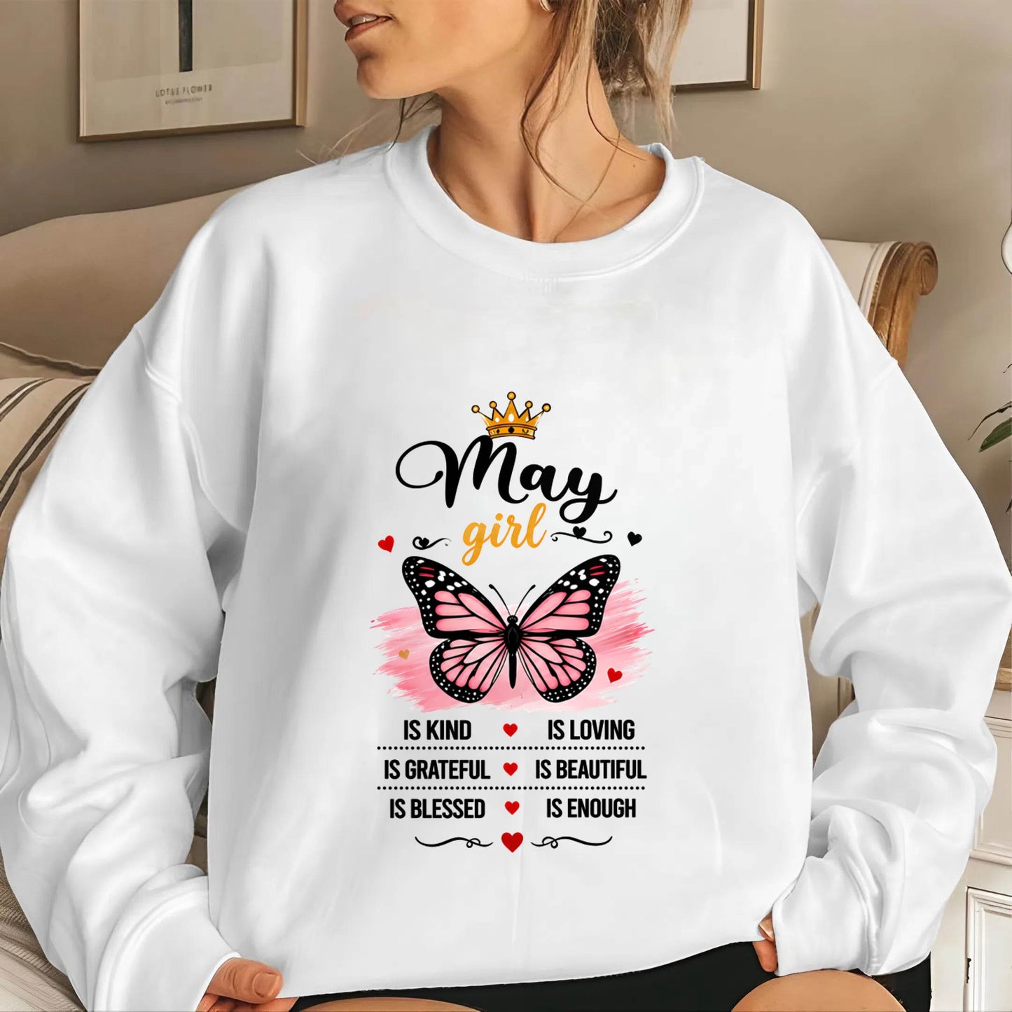 MAY GIRL BUTTERFLY SHIRT - FOR WOMEN - TLEE05 (SKU2608-593-05)