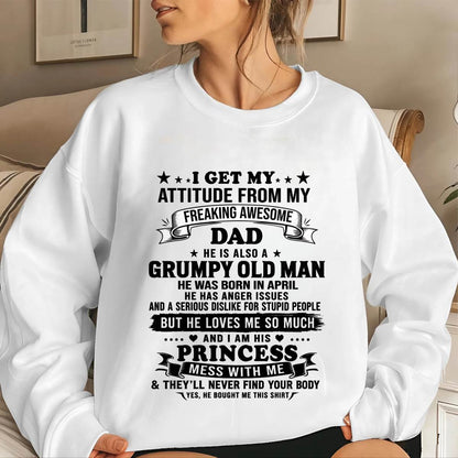 APRIL - AWESOME DAD PRINCESS SHIRT - FROM DAD - TLEE04 (SKU2607-352-04)