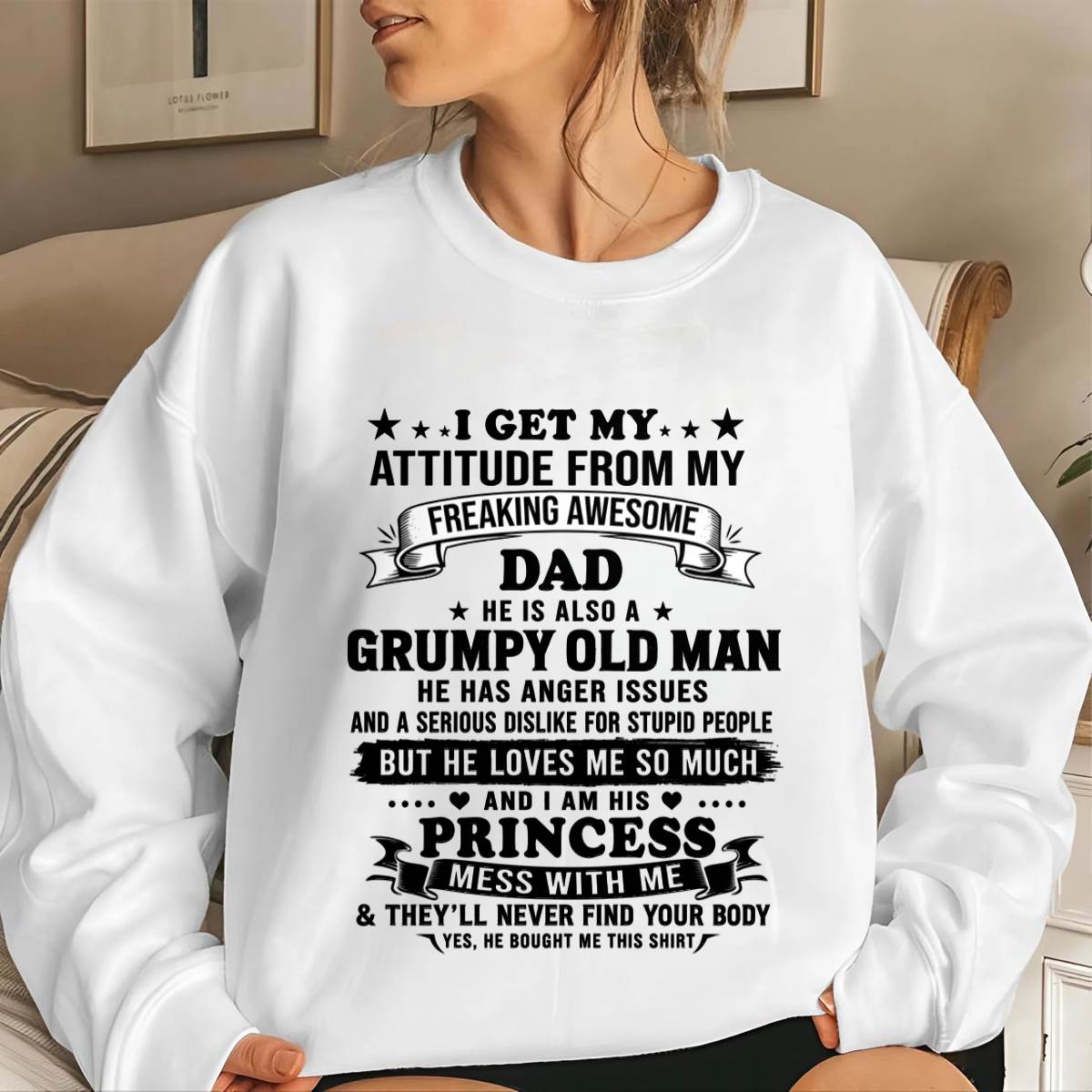 AWESOME DAD PRINCESS SHIRT - FROM DAD - TLEE00 (SKU2607-352-00)