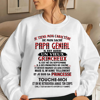 SEPTEMBRE / FILLE À PAPA GÂTÉE ET FIÈRE - CADEAU DE PAPA - TLEE09 (SKU2605-355-09)