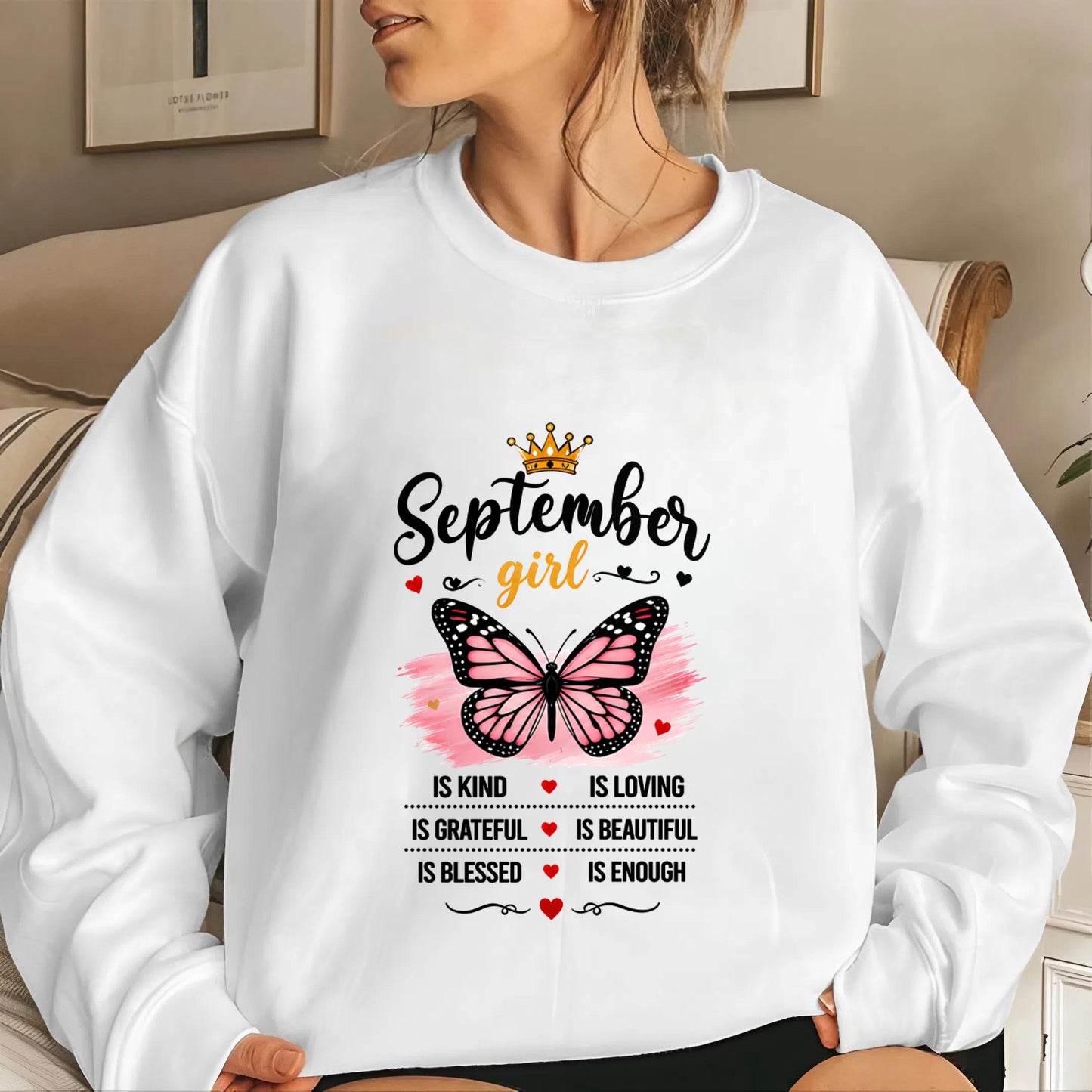 SEPTEMBER GIRL BUTTERFLY SHIRT - FOR WOMEN - TLEE09 (SKU2608-593-09)