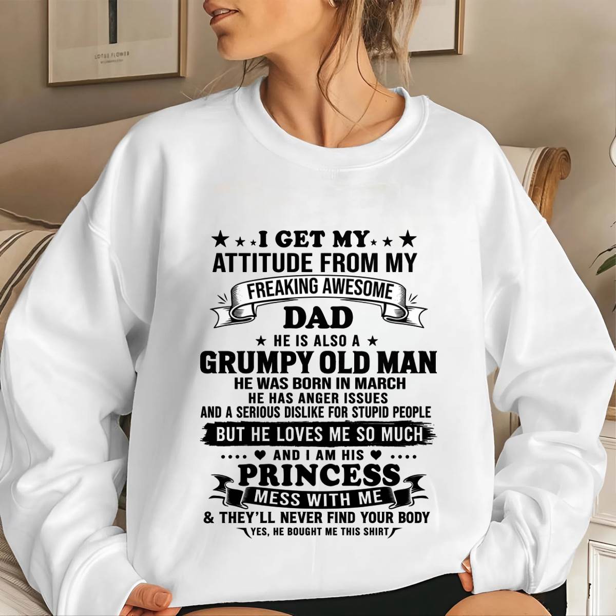 MARCH - AWESOME DAD PRINCESS SHIRT - FROM DAD - TLEE03 (SKU2607-352-03)
