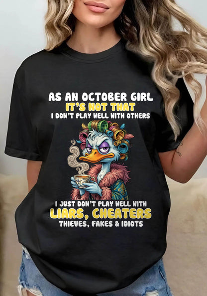 AS AN OCTOBER GIRL, I PLAY NICE BUT SELECTIVELY - FOR WOMEN - TLEE10 (SKU2604-29-10)