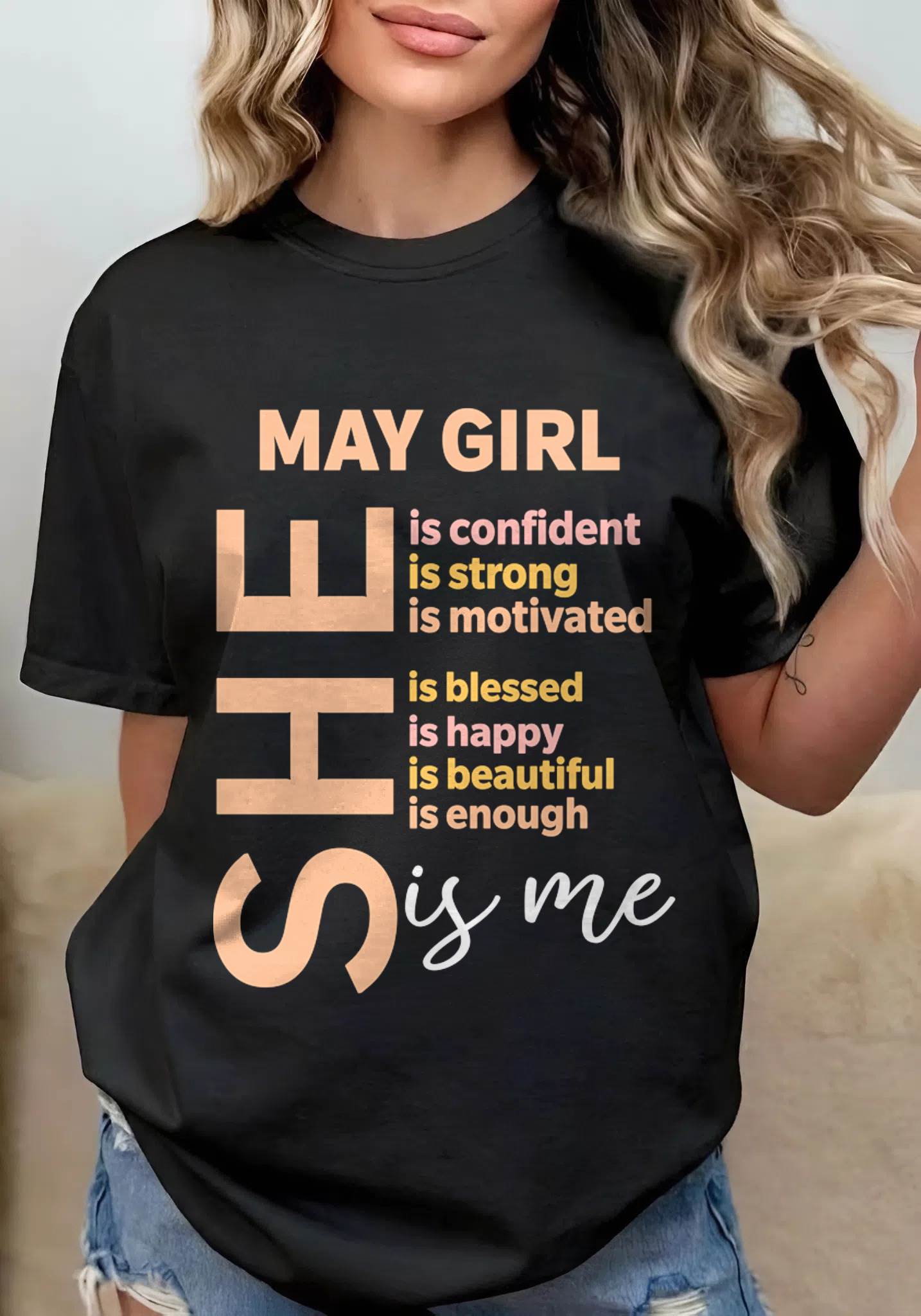 MAY GIRL - SELF LOVE TYPOGRAPHY - FOR WOMEN - TLEE05 (SKU2606-255-05)