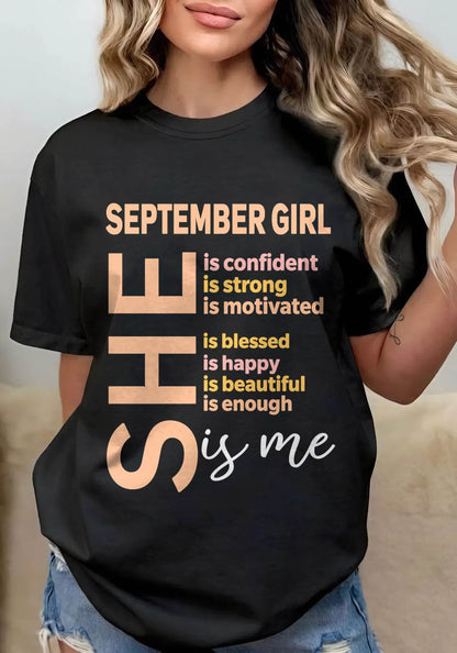 SEPTEMBER GIRL - SELF LOVE TYPOGRAPHY - FOR WOMEN - TLEE09 (SKU2606-255-09)