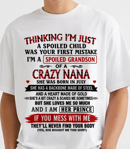 JULY - NANA LOVES HER GRANDSON SHIRT - FROM GRANDMA - TLEE07 (SKU2608-28-07)
