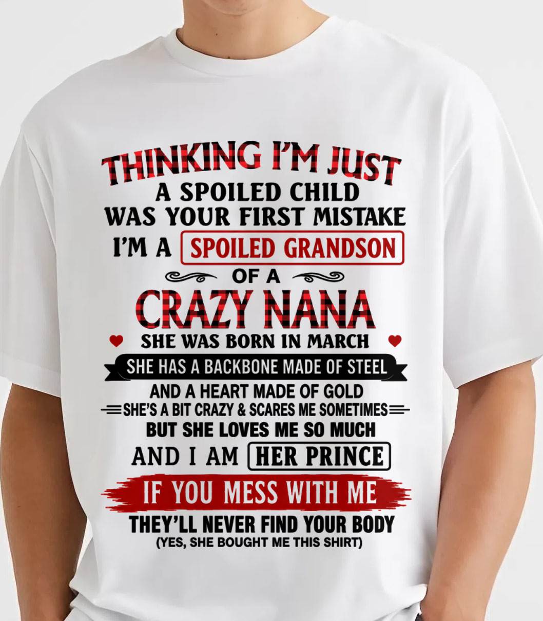 MARCH - NANA LOVES HER GRANDSON SHIRT - FROM GRANDMA - TLEE03 (SKU2608-28-03)