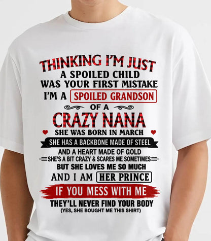 MARCH - NANA LOVES HER GRANDSON SHIRT - FROM GRANDMA - TLEE03 (SKU2608-28-03)