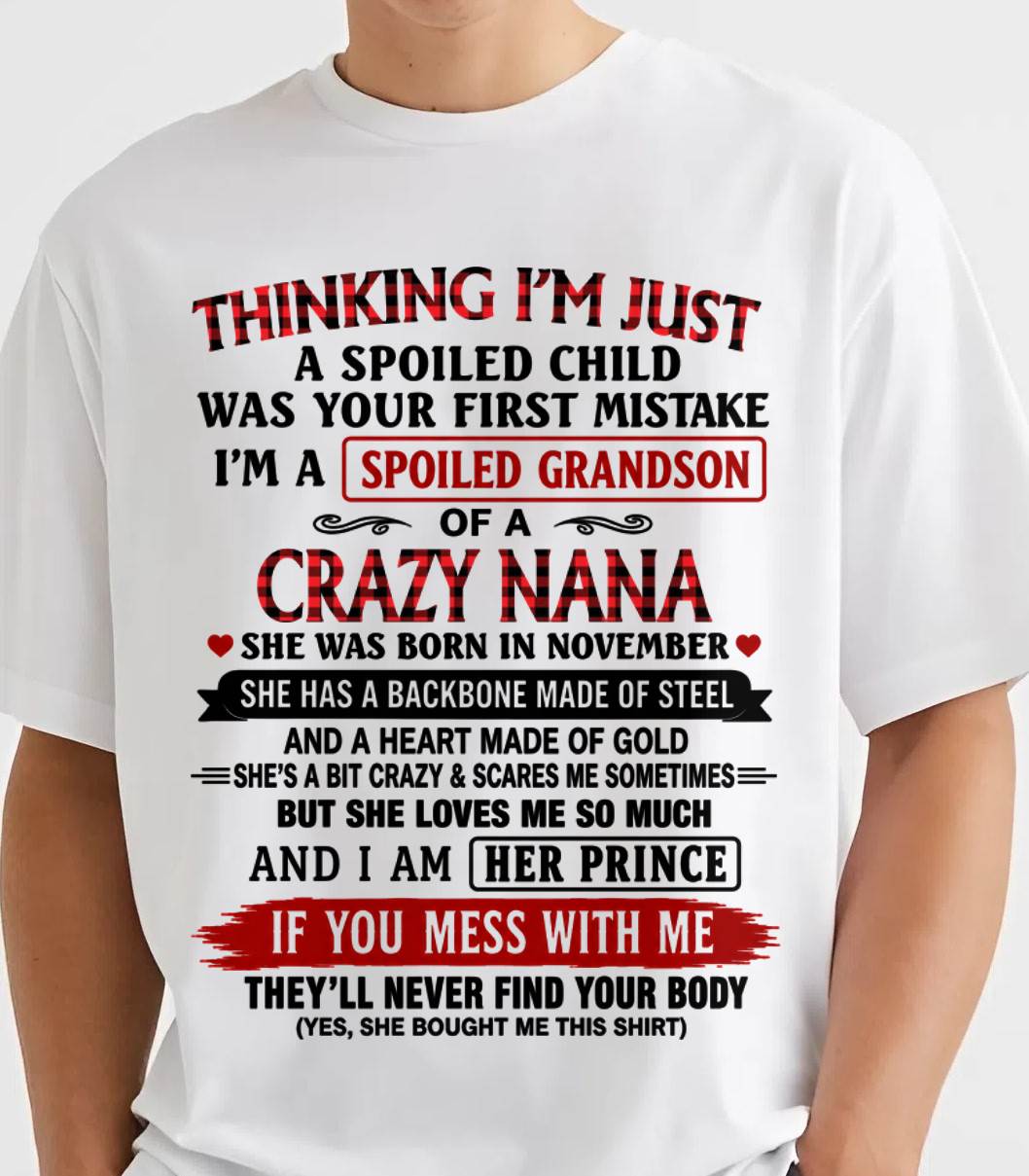 NOVEMBER - NANA LOVES HER GRANDSON SHIRT - FROM GRANDMA - TLEE11 (SKU2608-28-11)