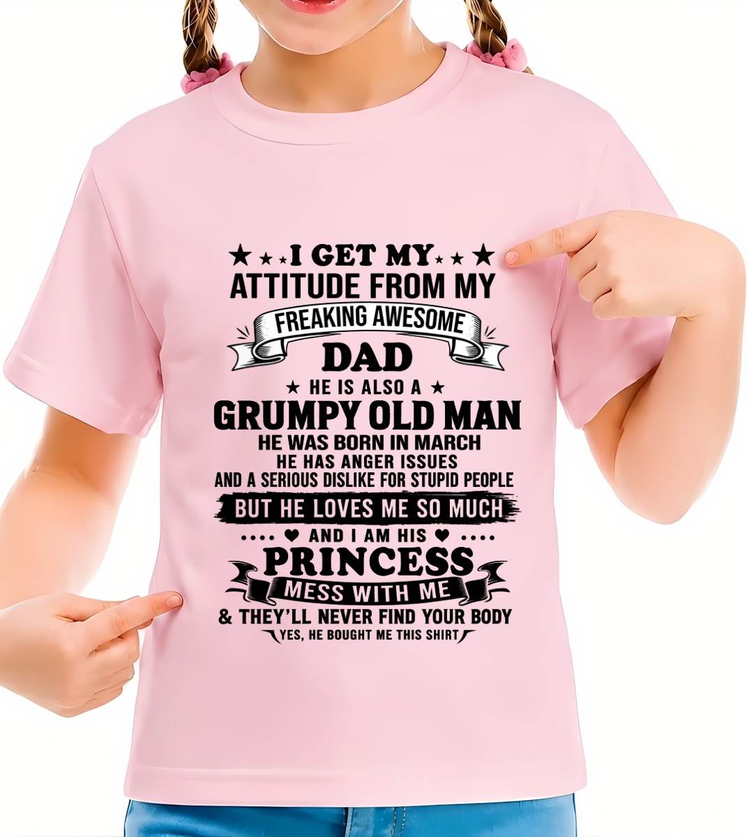 MARCH - AWESOME DAD PRINCESS SHIRT - FROM DAD - TLEE03 (SKU2607-352-03)