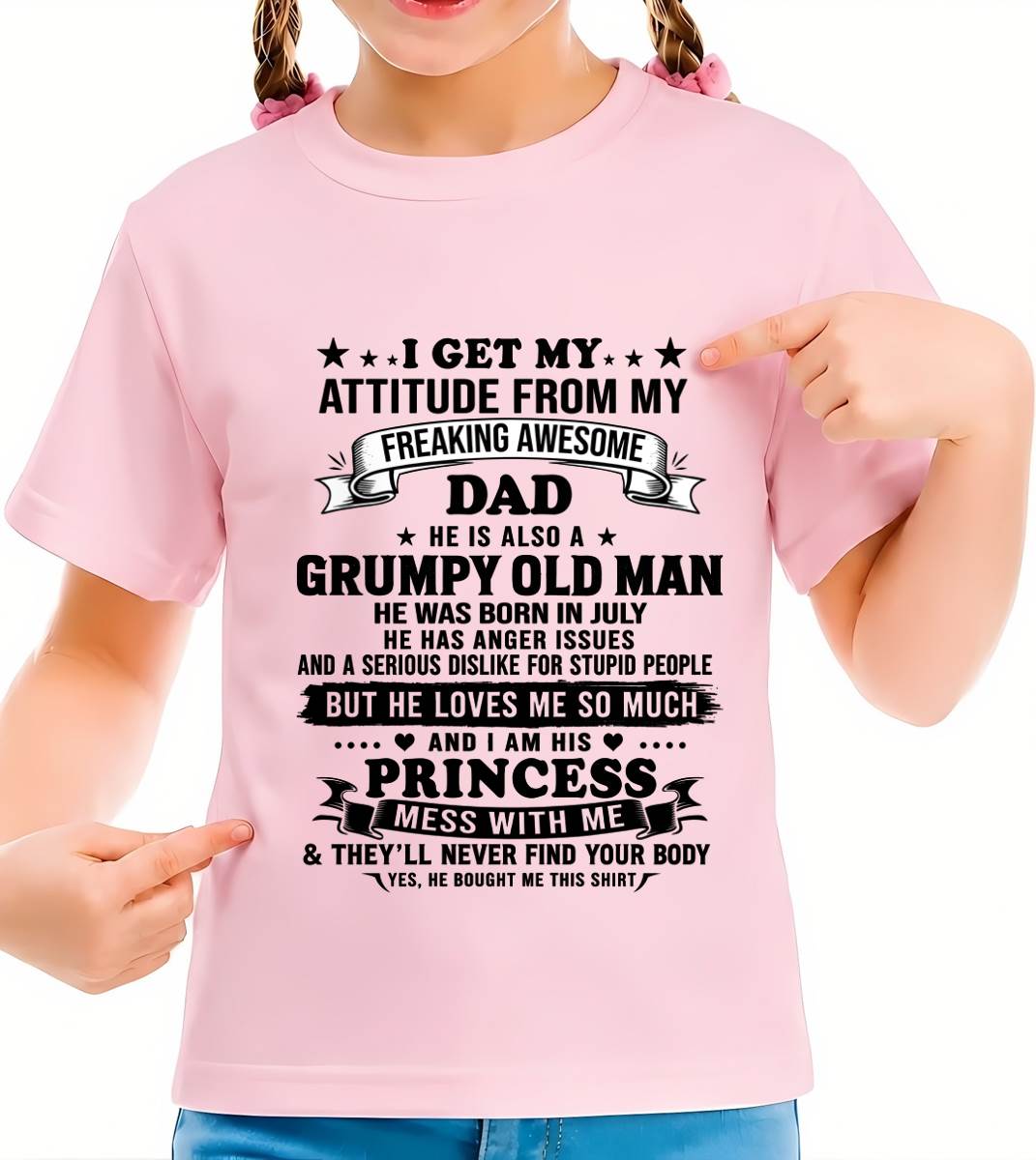 JULY - AWESOME DAD PRINCESS SHIRT - FROM DAD - TLEE07 (SKU2607-352-07)