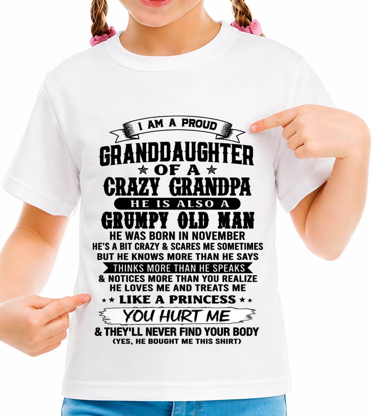 NOVEMBER - PROUD GRANDDAUGHTER OF A CRAZY GRANDPA - FROM GRANDPA - TLEE11 (SKU2607-114-11)
