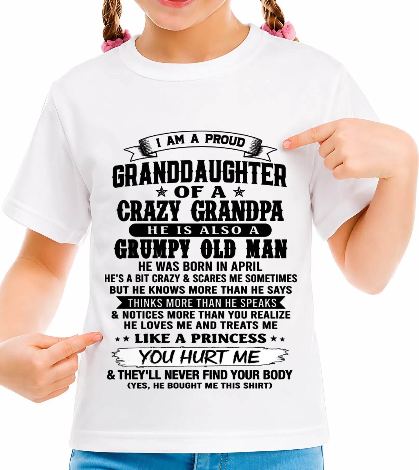 APRIL - PROUD GRANDDAUGHTER OF A CRAZY GRANDPA - FROM GRANDPA - TLEE04 (SKU2607-114-04)
