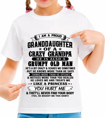 PROUD GRANDDAUGHTER OF A CRAZY GRANDPA - FROM GRANDPA - TLEE00 (SKU2607-114-00)