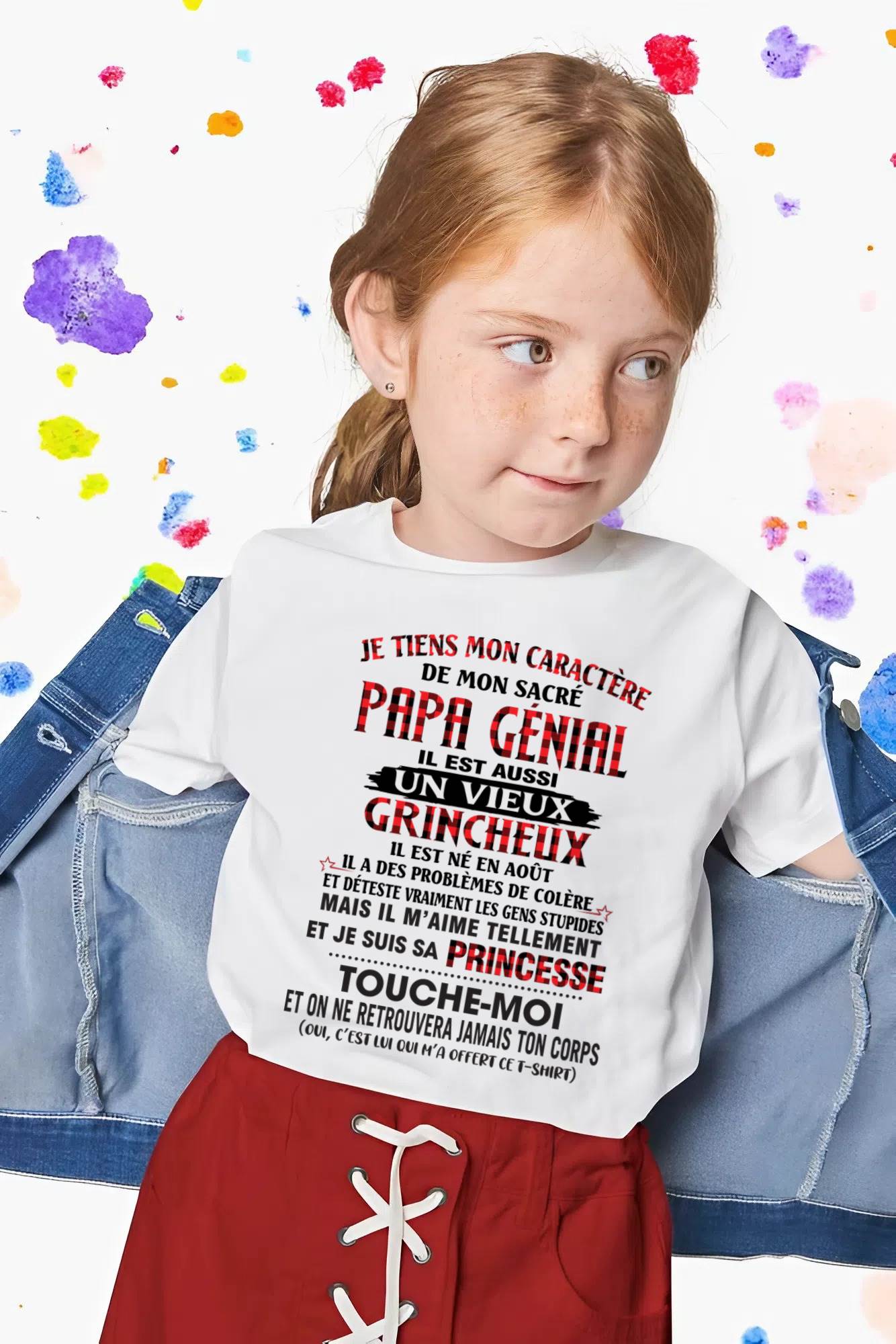 AOÛT / FILLE À PAPA GÂTÉE ET FIÈRE - CADEAU DE PAPA - TLEE08 (SKU2605-355-08)