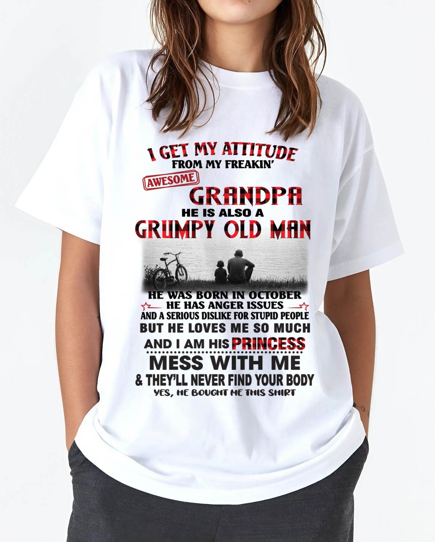 OCTOBER GRANDPA - GRUMPY • AWESOME • PROTECTIVE - FROM GRANDPA - TLEE10 (SKU2605-176-10)