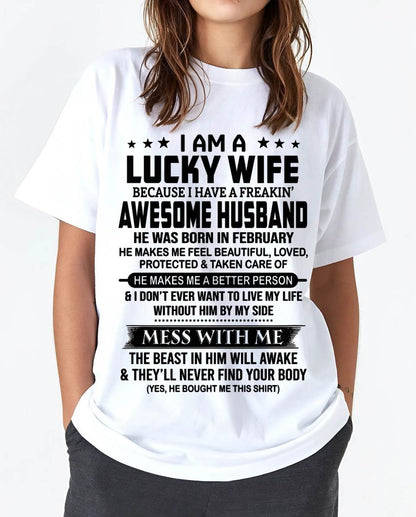 FEBRUARY BORN HUSBAND'S LUCKY WIFE - FROM HUSBAND - TLEE02 (SKU2605-97-02)