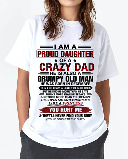 DECEMBER - BEST DAD BEST DAUGHTER SHIRT - FROM DAD - TLEE12 (SKU2608-27-12)