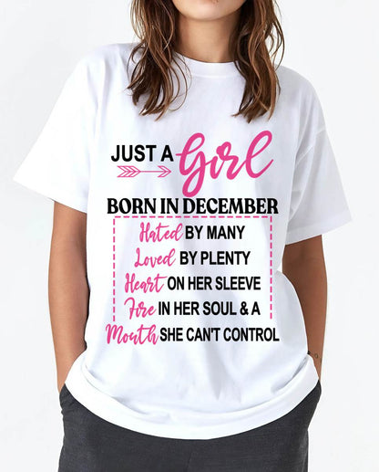 BORN IN DECEMBER – A GIRL WITH ATTITUDE, HEART, AND A MOUTH SHE CAN’T CONTROL - FOR WOMEN - TLEE12 (SKU2603-363-12)