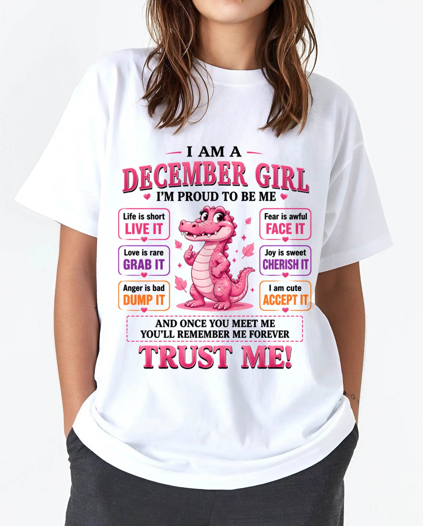 DECEMBER GIRL CUTE ALLIGATOR TEE - FOR WOMEN - TLEE12 (SKU2607-236-12)