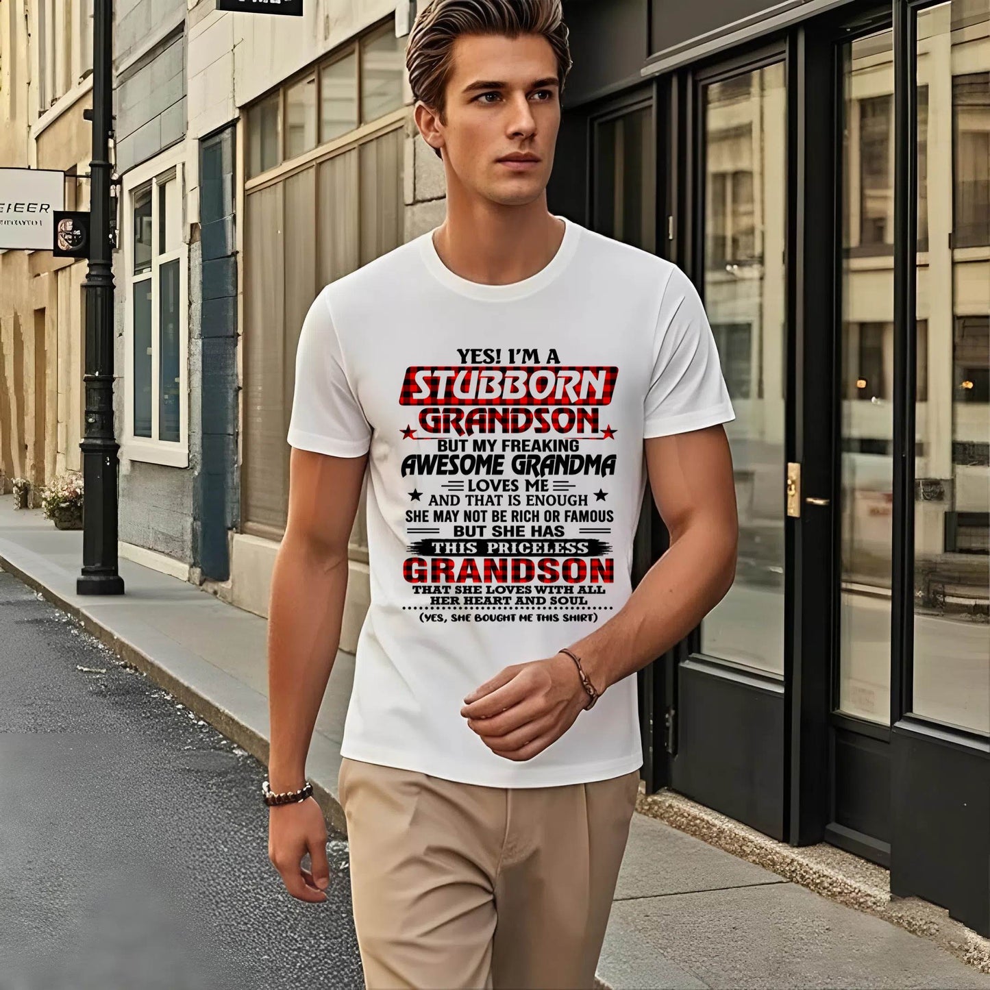 STUBBORN GRANDSON GRANDMA SHIRT - FROM GRANDMA - TLEE00 (SKU2608-86-00)