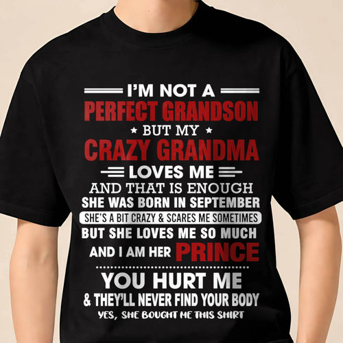 SEPTEMBER - NOT A PERFECT GRANDSON, BUT LOVED BY MY CRAZY GRANDMA - FROM GRANDMA - TLEE09 (SKU2603-187-09)