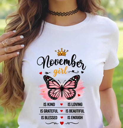 NOVEMBER GIRL BUTTERFLY SHIRT - FOR WOMEN - TLEE11 (SKU2608-593-11)