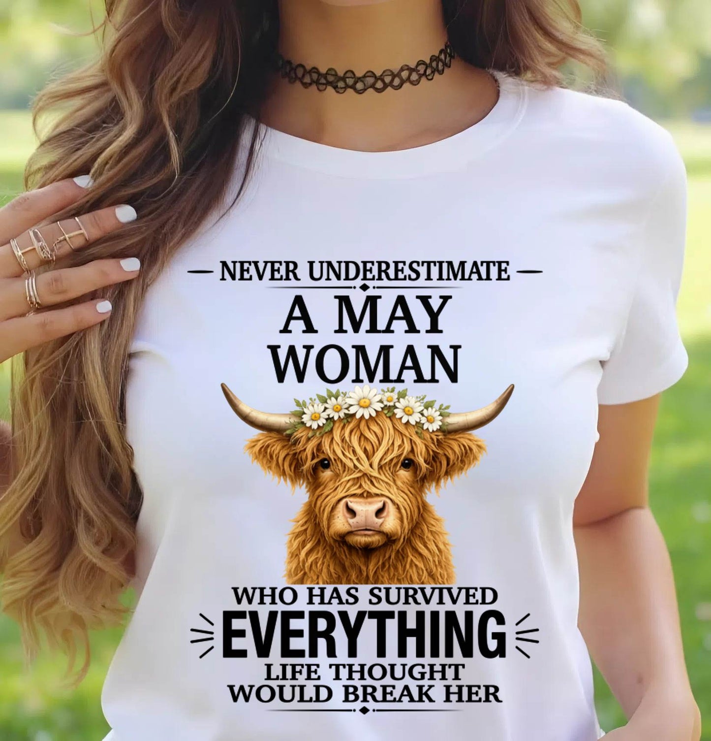 MAY WOMAN HIGHLAND COW SHIRT - FOR WOMEN - TLEE05 (SKU2606-158-05)